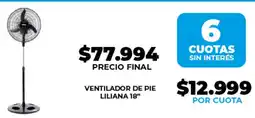 Supermayorista Vital Ventilador de pie liliana 18" oferta