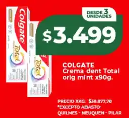 Supermayorista Vital Colgate crema dent total orig mint oferta