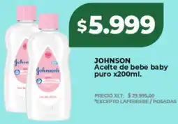 Supermayorista Vital Johnson aceite de bebe baby puro oferta