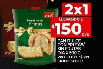 Supermercados DIA Pan Dulce Con Frutas Sin Frutas Dia oferta