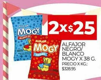 Supermercados DIA Alfajor Negro Blanco Mogy oferta