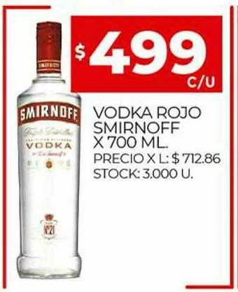 Supermercados DIA Vodka Rojo Smirnoff oferta