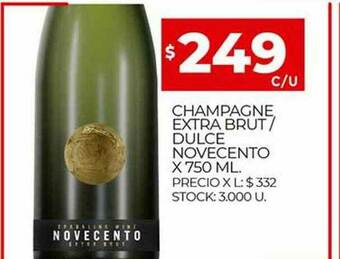 Supermercados DIA Champagne Extra Brut Dulce Novecento oferta