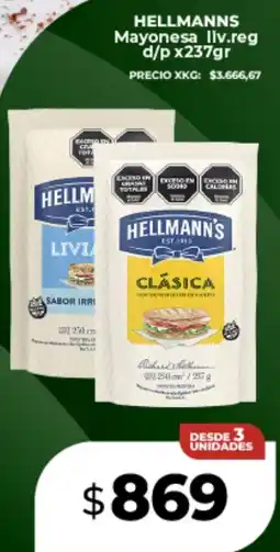 Supermayorista Vital Hellmanns mayonesa liv.reg d/p oferta
