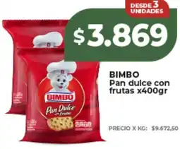 Supermayorista Vital Bimbo pan dulce con frutas oferta
