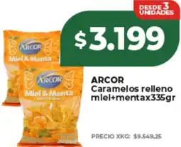 Supermayorista Vital Arcor caramelos relleno miel+menta oferta