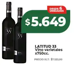 Supermayorista Vital Latitud 33 vino varietales oferta