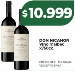 Supermayorista Vital Don nicanor vino malbec oferta