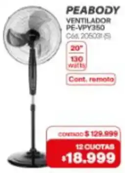 Naldo Lombardi Peabody ventilador 20" oferta