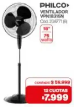 Naldo Lombardi Philco ventilador 18" oferta