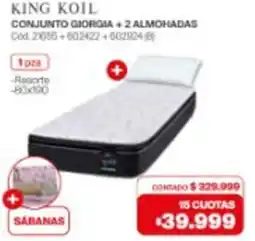 Naldo Lombardi King koil conjunto giorgia +2 almohadas oferta