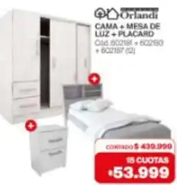 Naldo Lombardi Orlandi cama+ mesa de luz+placard oferta