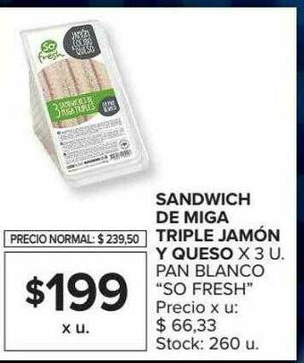 Carrefour Sandwich De Miga Triple Jamón Y Queso Pan Blanco oferta