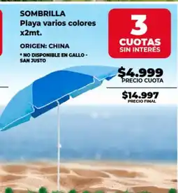 Supermayorista Vital Sombrilla playa varios colores oferta