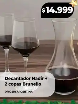 Supermayorista Vital Decantador nadir + 2 copas brunello oferta