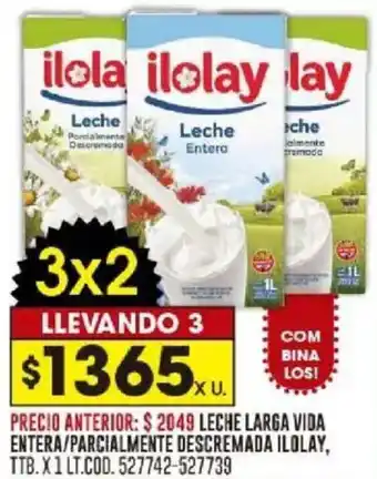 Ilolay leche larga vida entera/parcialmente descremada