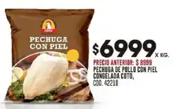 Coto Pechuga de pollo con piel congelada coto oferta