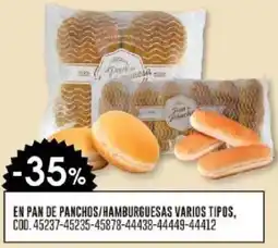 Coto En pan de panchos/hamburguesas varios tipos oferta