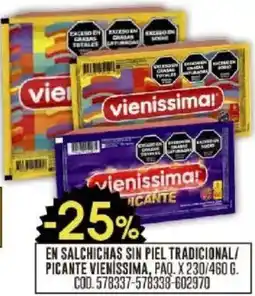 Coto Vienissima en salchichas sin piel tradicional/ picante oferta