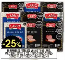 Coto Lario en fiambres feteados varios tipos oferta