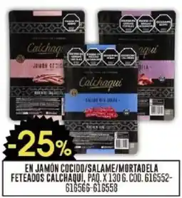 Coto En jamón cocido/salame/mortadela feteados calchaqui, paq. oferta