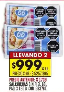Coto Salchichas sin piel 66, paq. oferta