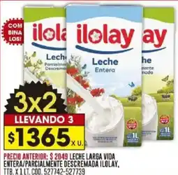 Coto Ilolay leche larga vida entera/parcialmente descremada oferta