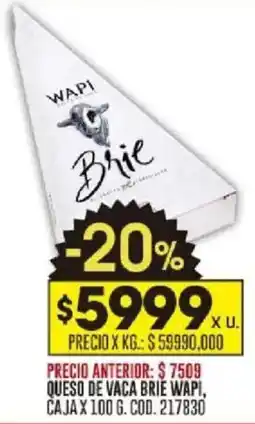 Coto Wapi queso de vaca brie caja oferta