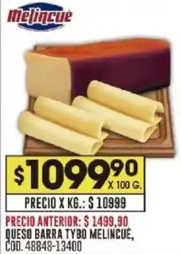 Coto Melincue queso barra tybo oferta
