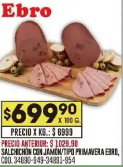 Coto Ebro salchichón con jamon/tipo primavera oferta