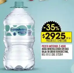 Coto Agua mineralizada sin gas baja en sodio benedictino oferta