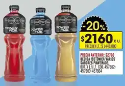 Coto Powerade bebida isotonica varios sabores bot. oferta
