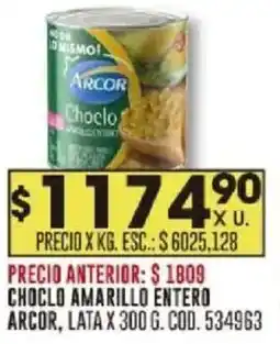 Coto Arcor choclo amarillo entero lata oferta