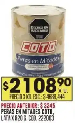 Coto Coto peras en mitades lata oferta
