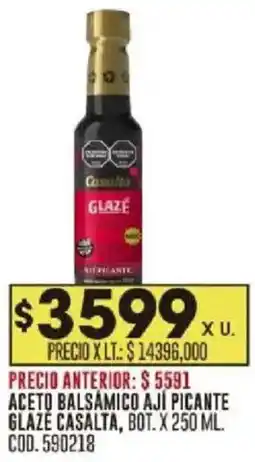 Coto Glaze casalta aceto balsamico ají picante bot. oferta