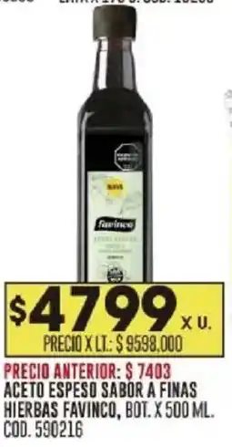 Coto Favinco aceto espeso sabor a finas hierbas bot. oferta