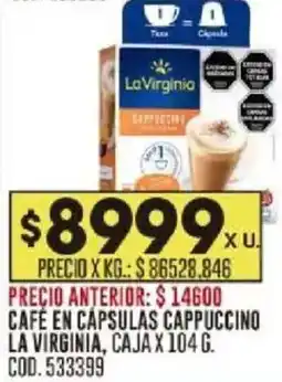 Coto La virginia café en capsulas cappuccino caja oferta