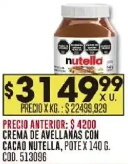Coto Nutella crema de avellanas con cacao potex oferta