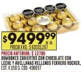 Coto Bombones cubiertos con chocolate con leche y avellanas ferrero rocher, caja oferta