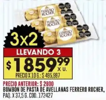 Coto Bombon de pasta de avellanas ferrero rocher paq. oferta