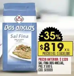 Coto Dos anclas sal fina paq. oferta