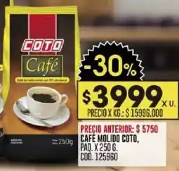 Coto Coto café molido paq. oferta