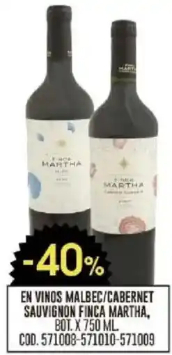 Coto Finca martha en vinos malbec/cabernet sauvignon bot. oferta