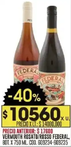 Coto Federal vermouth rosato/rosso bot. oferta
