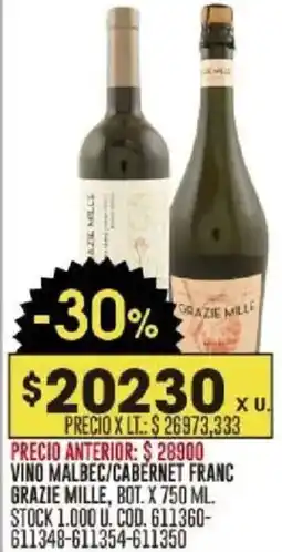 Coto Grazie mille vino malbec/cabernet franc bot. oferta