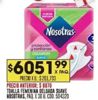 Coto Nosotras toalla femenina delgada suave paq. oferta