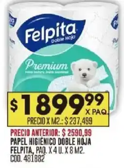 Coto Felpita papel higienico doble hoja paq. oferta