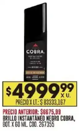 Coto Cobra brillo instantaneo negro bot. oferta