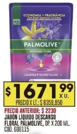 Coto Palmolive jabón liquido descanso floral dp. oferta
