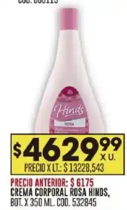 Coto Hinds crema corporal rosa bot. oferta